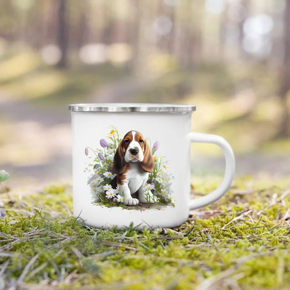 Basset Hound Floral Mug