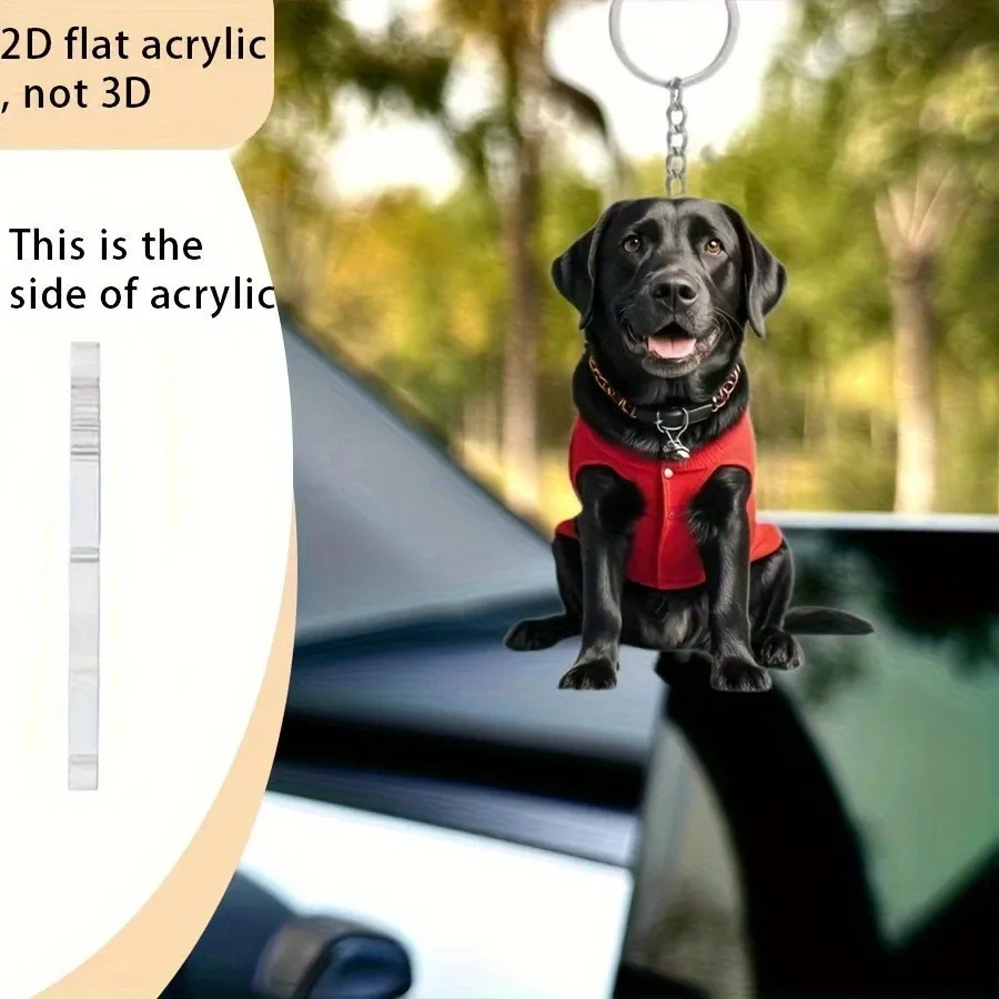Black Labrador Acrylic Keychain