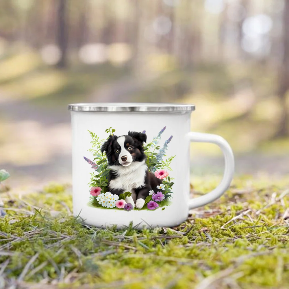 Border Collie Floral Mug