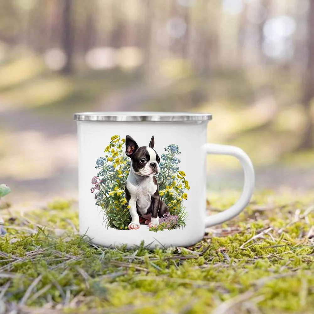 Boston Terrier Floral Mug