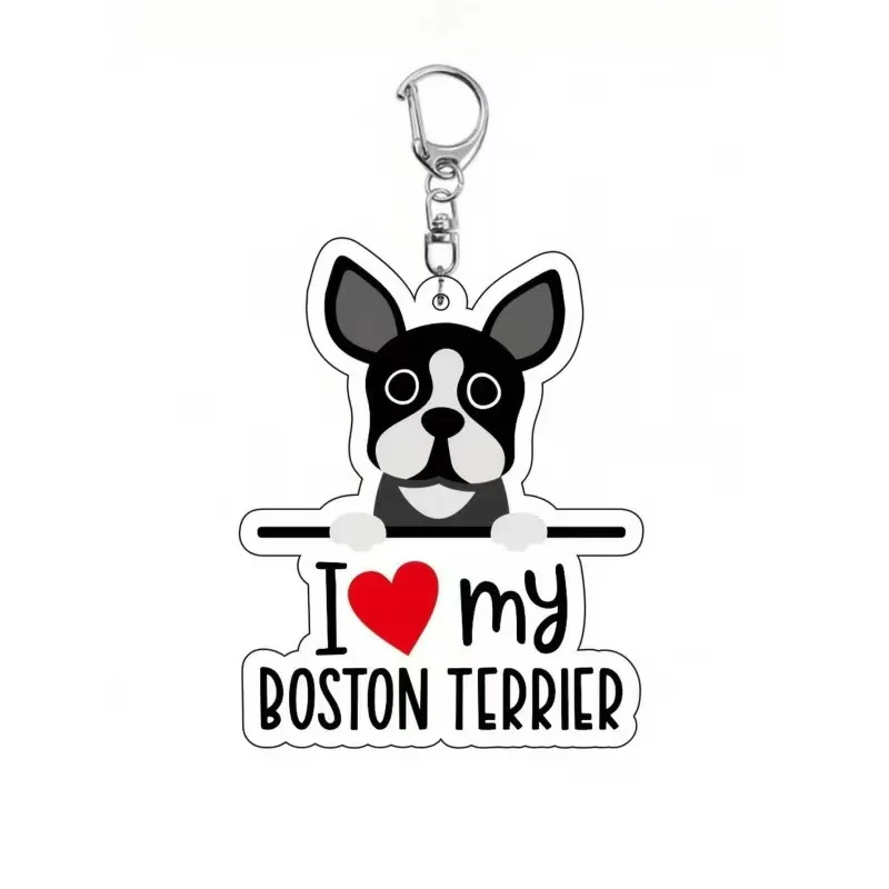 Boston Terrier Love Keychain