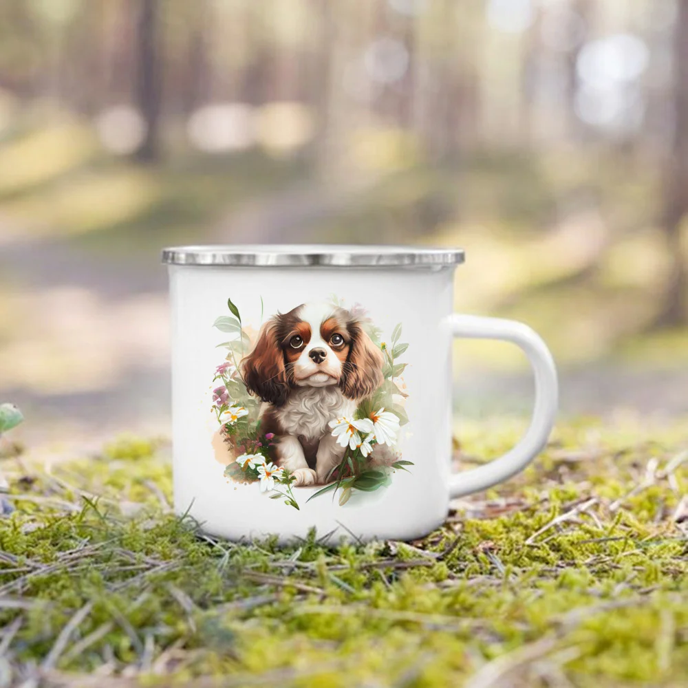 Cavalier King Charles Spaniel Floral Mug