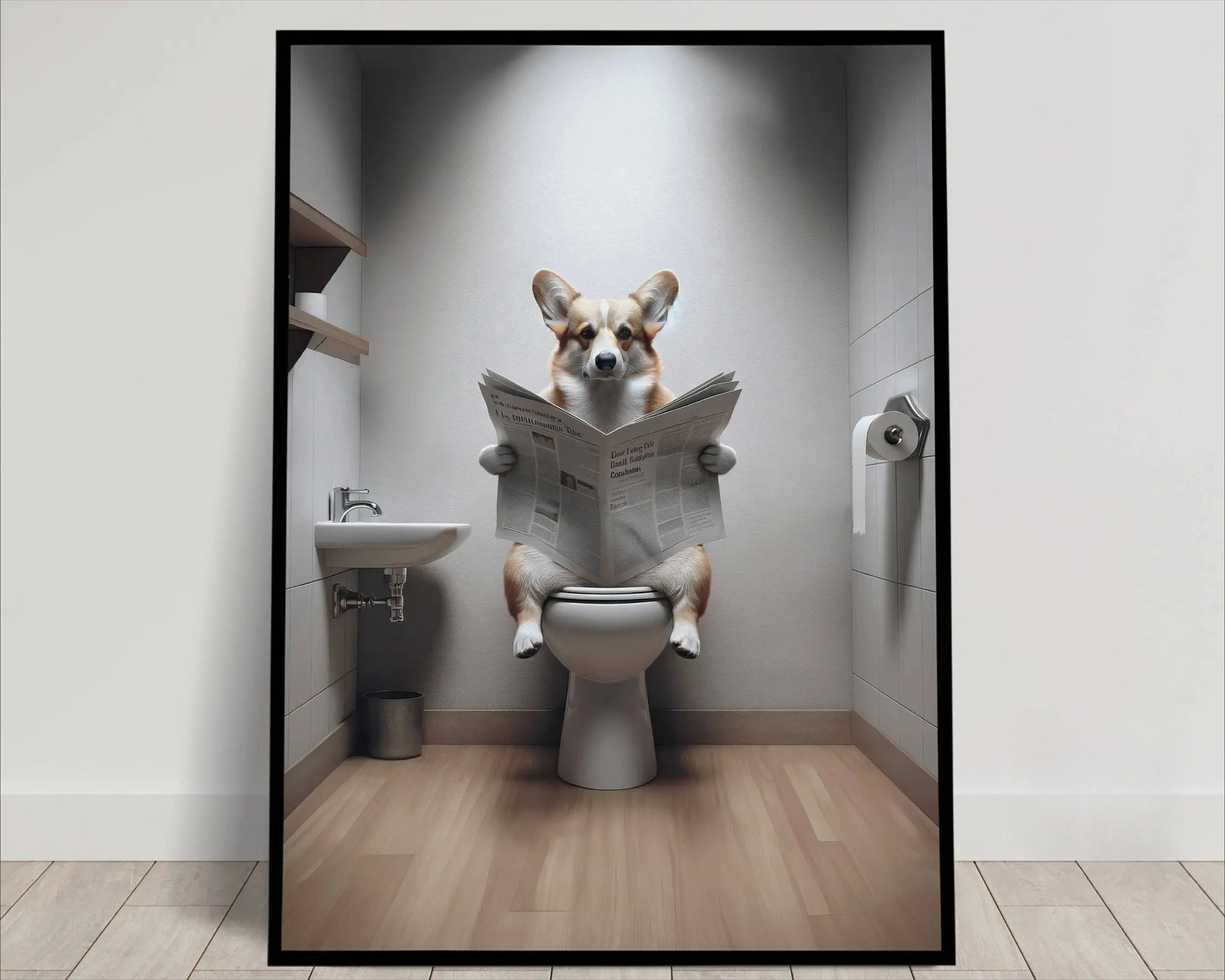 Corgi Bathroom Print