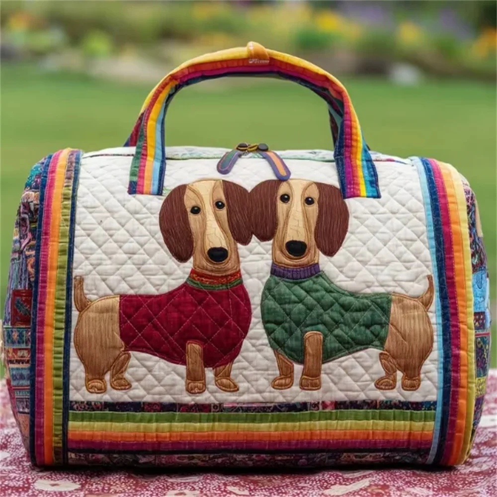 Dachshund Sweater Pair Duffle Bag