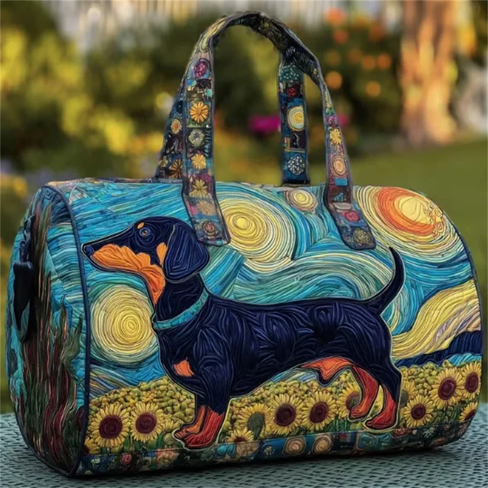 Dachshund Swirling Sky Duffle Bag
