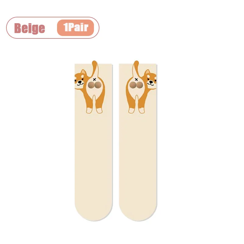 Dog Print Crew Socks