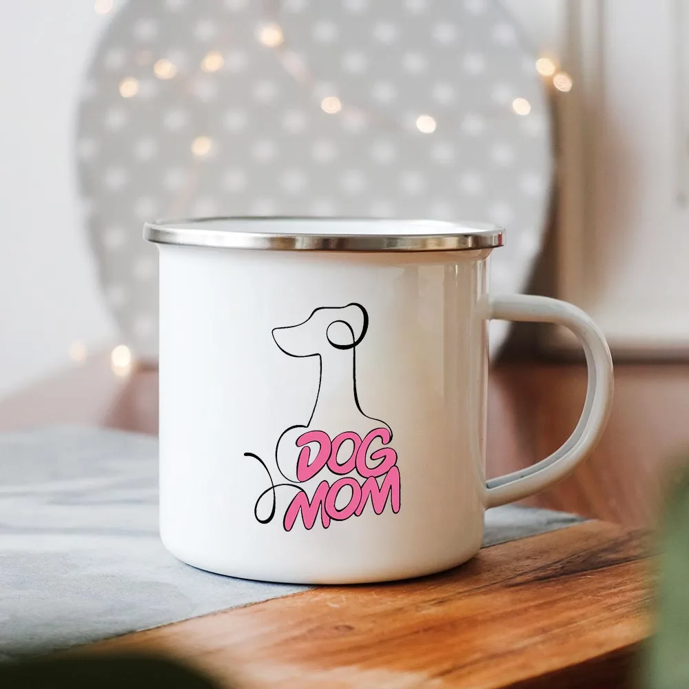 Dog Mom Enamel Mug