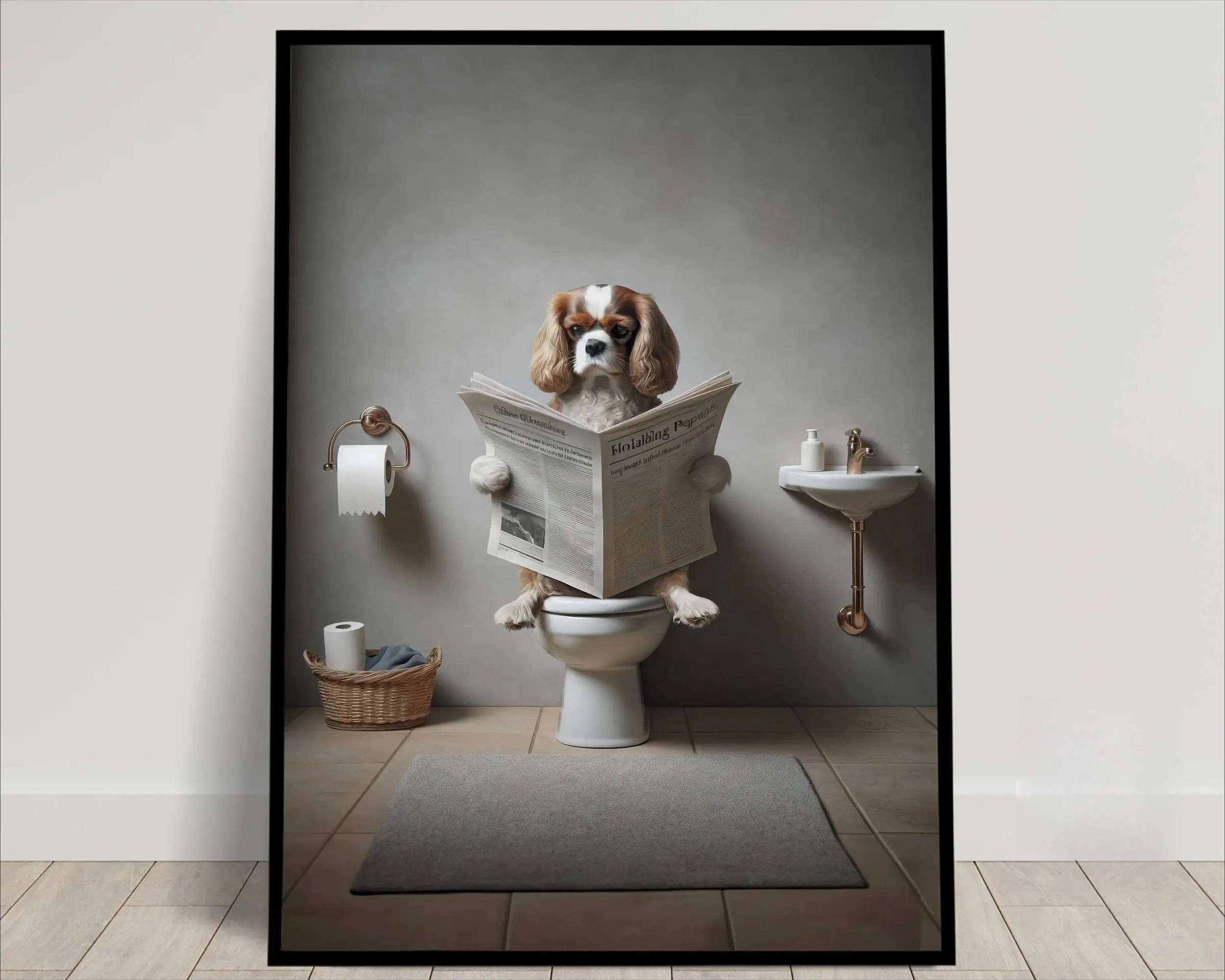 Long-Eared Dog Bathroom Print