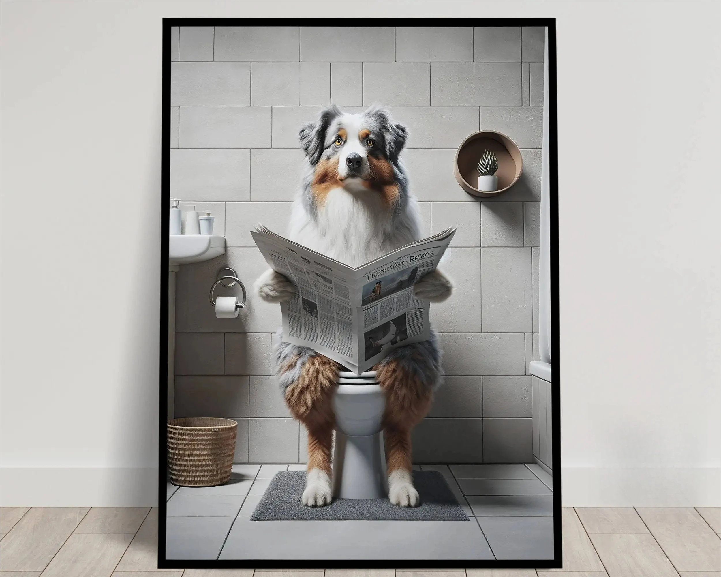Merle Dog Bathroom Print