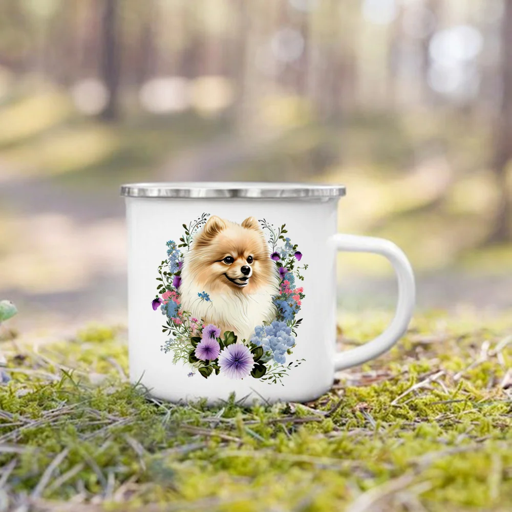 Pomeranian Floral Mug