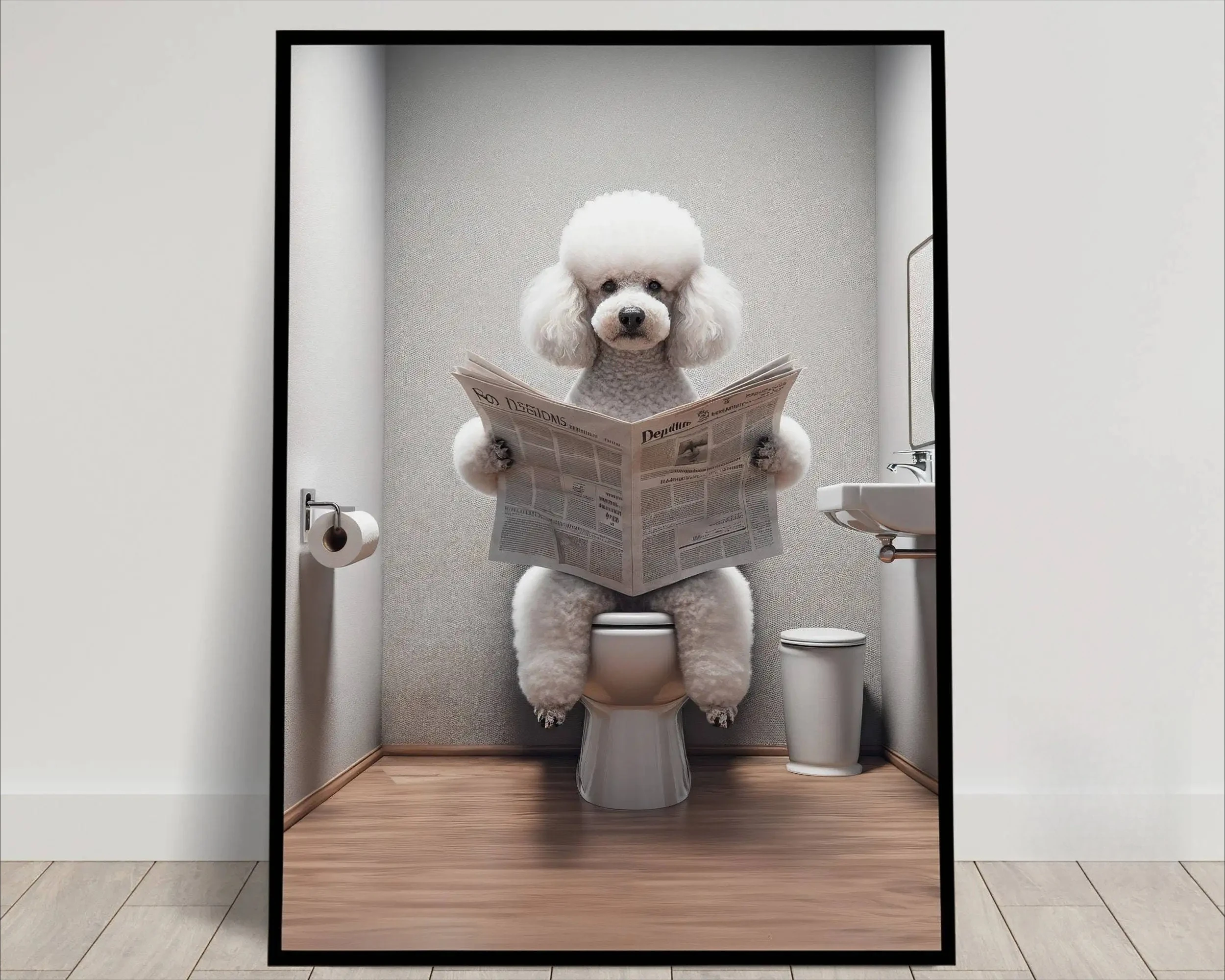 Poodle Bathroom Print