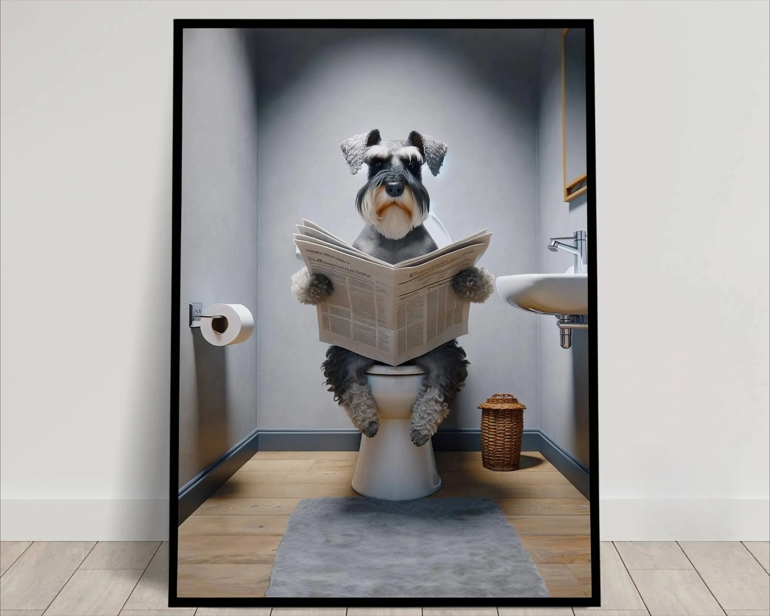 Schnauzer Bathroom Print