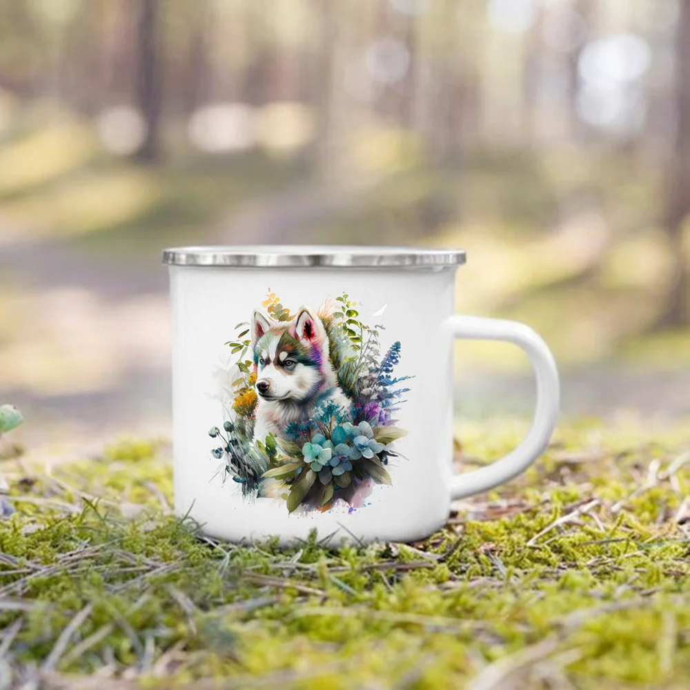 Siberian Husky Floral Mug
