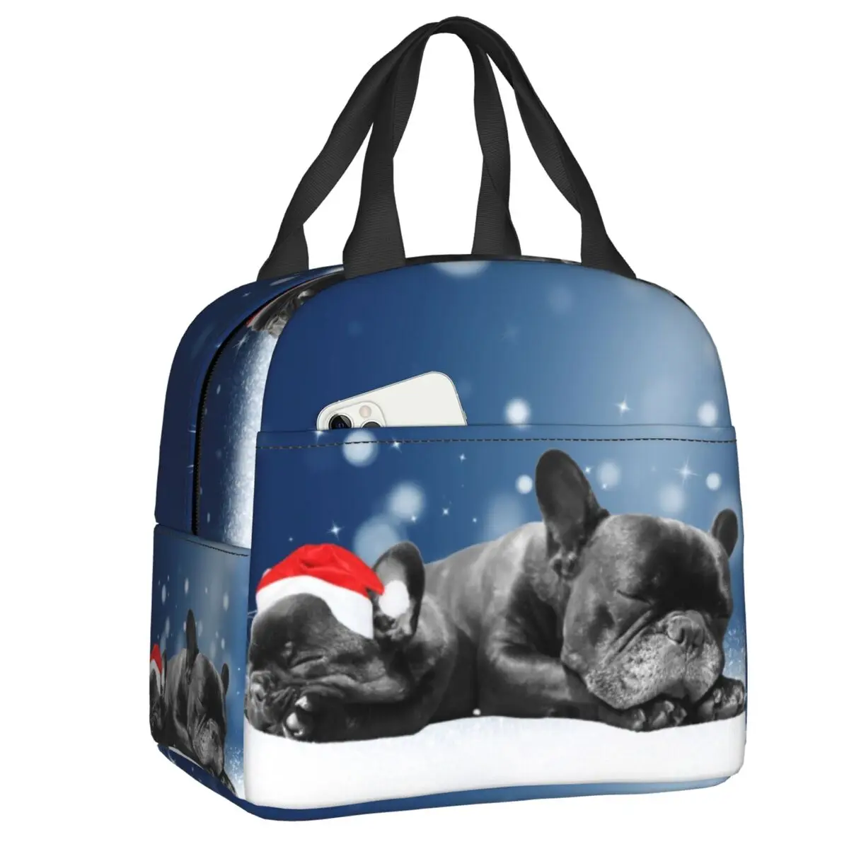 Sleepy Christmas Frenchies Lunch Bag