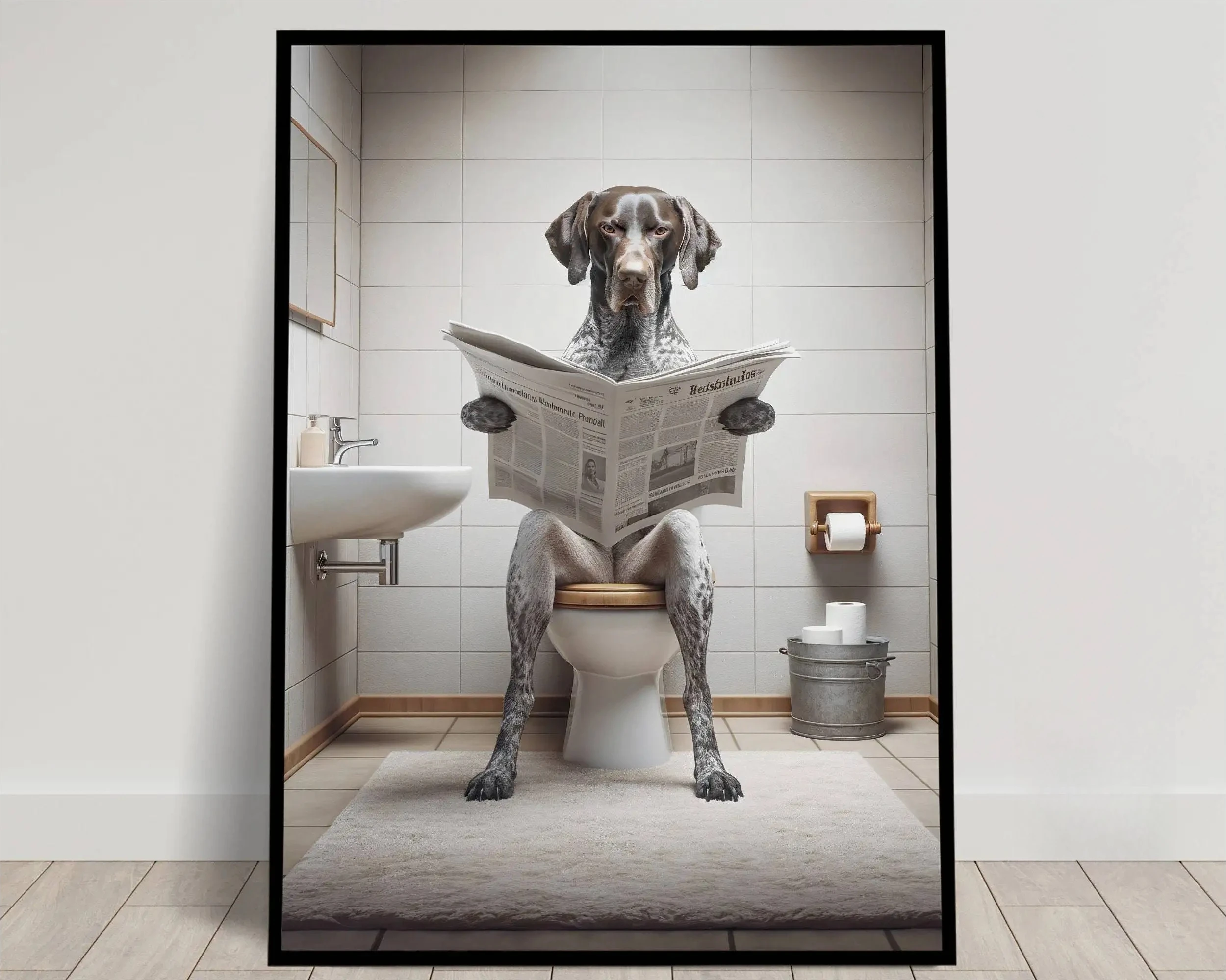 Speckled Dog Bathroom Print